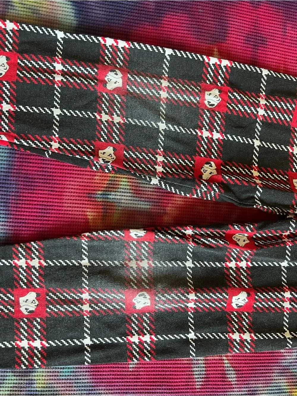 🐾 VTG 90s Disney 101 Dalmatians Plaid Pajama Pants Faded Leggings 5T